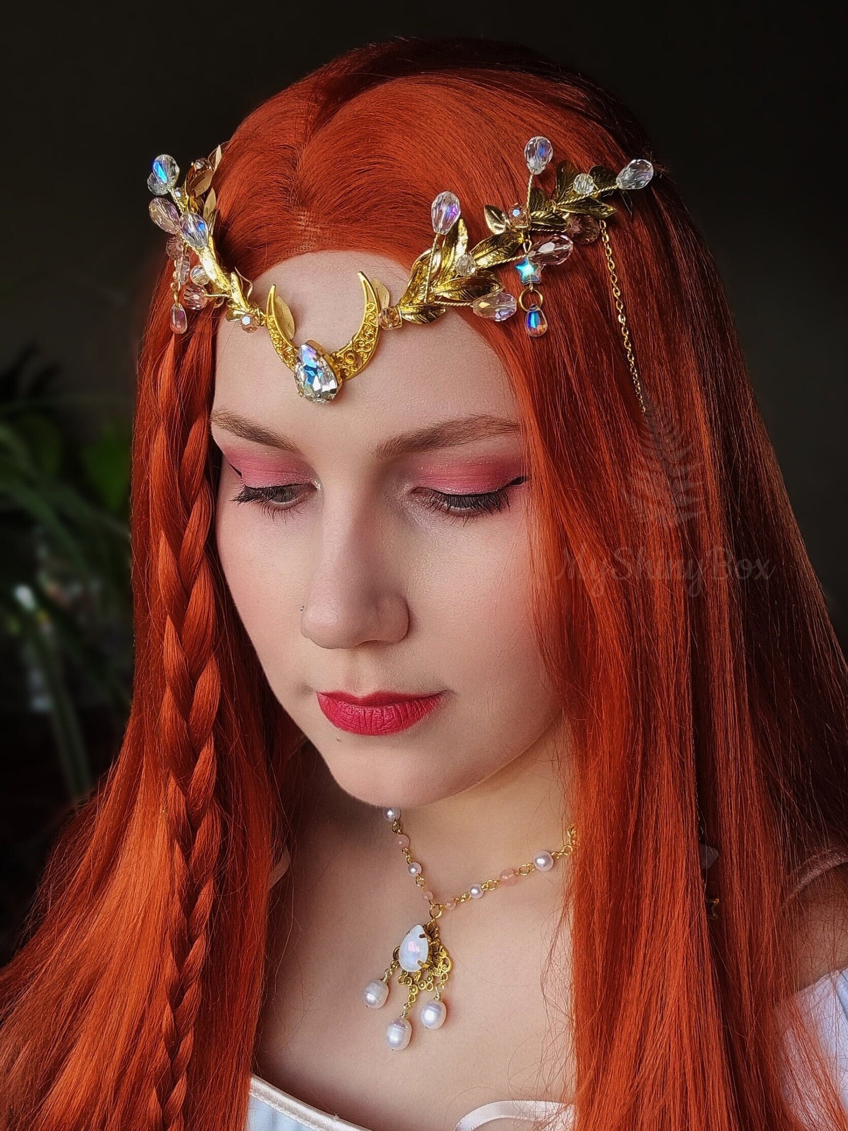 Fascia Frontale Con Nappa E Paillettes - Diadema Elfo Sirena Stile Retrò Per Feste E Matrimoni - Foto 3