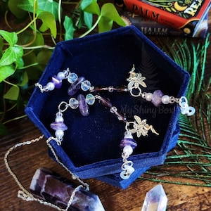 Gemstone quartz glasses chain, Amethyst glasses holder, glasses chain witchy, fairycore glasses accessories, fantasy eyewear accessories