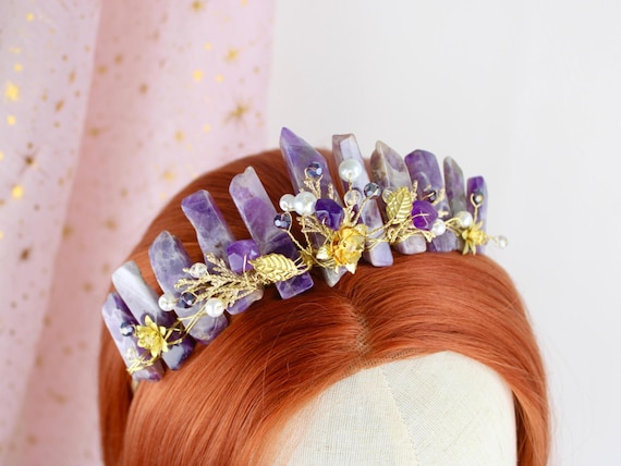 Purple Fairy Crown Tiaras Crystal Beads Alloy Hair Accessory for Women Girls Amazon.com : Kilshye Butterfly Fairy Crowns and Tiaras  main image 4