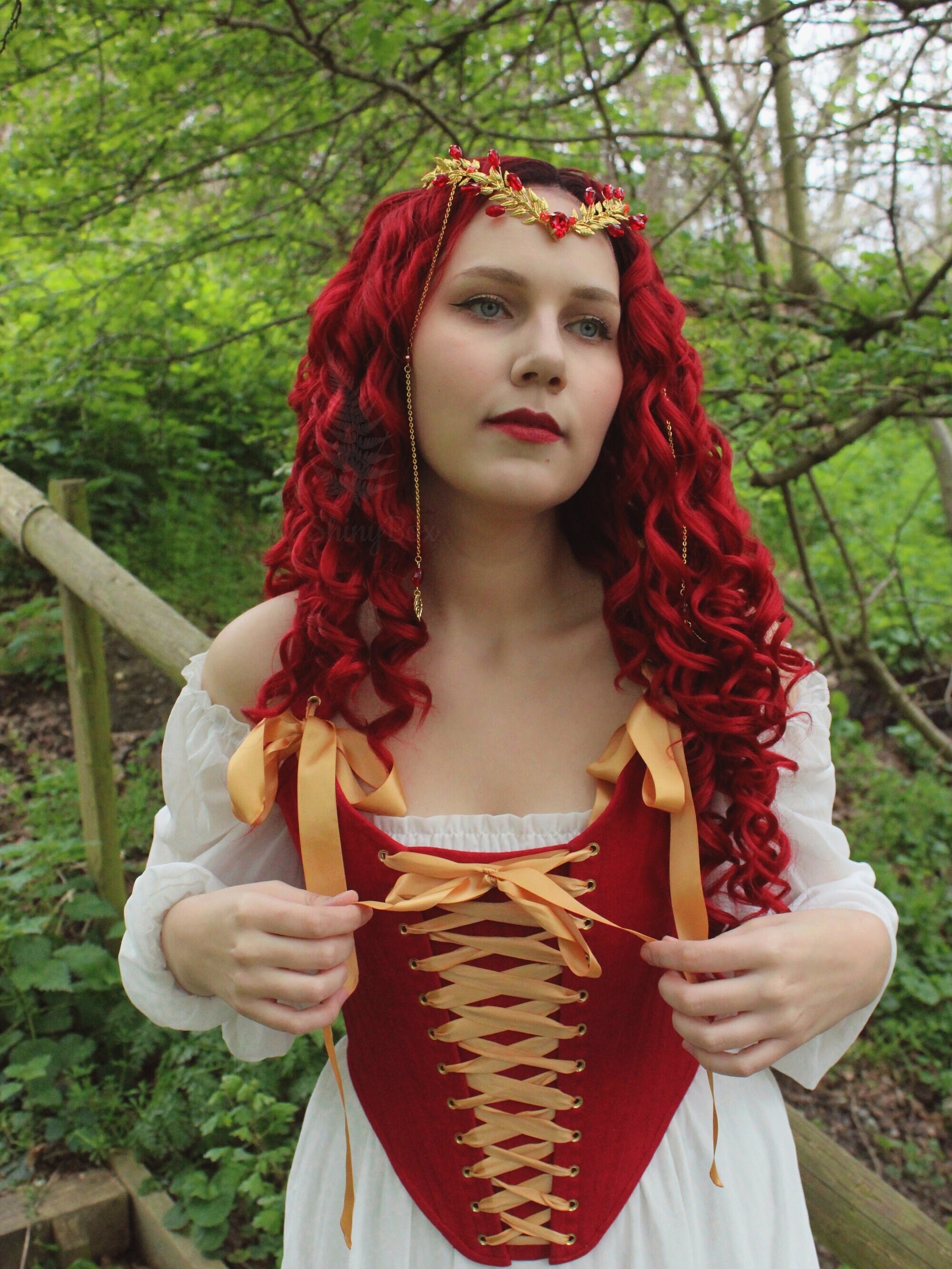 Red Fairy Headband Rhinestone Elf Headpiece for Women Renaissance Costume Amazon.com: MOSTORY Red Flower Crown Headband - Rose Fairy  main image 2