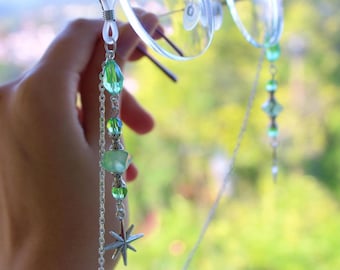 Green Cosmic glasses chain, Celestial starry eyeglass chain, Beaded Eyewear Holder