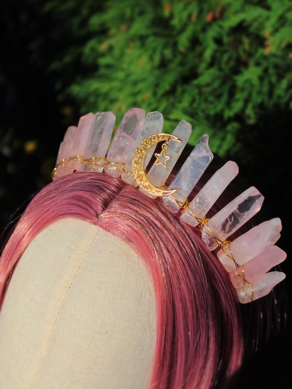 Crystal gemstone headpiece! Amazon.com: JIC Gem Clear Quartz Crystal Crown Raw Quartz  main image 3
