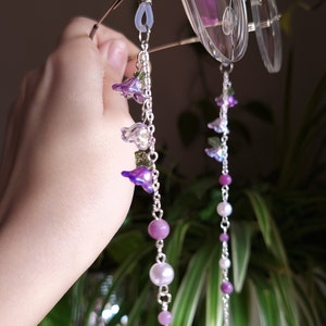 Wisteria gemstone eyeglass chain, handcrafted glasses chain, fantasy glasses chain, purple fairy glasses holder, witchy gifts