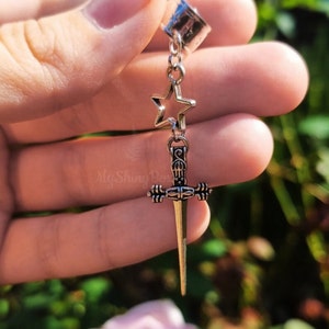 Handmade cartilage ear cuff. Dangling cartilage ear cuff. Ear Cuff No Piercing. Sword Clip On Earring Cuffs, Fantasy ear cuff