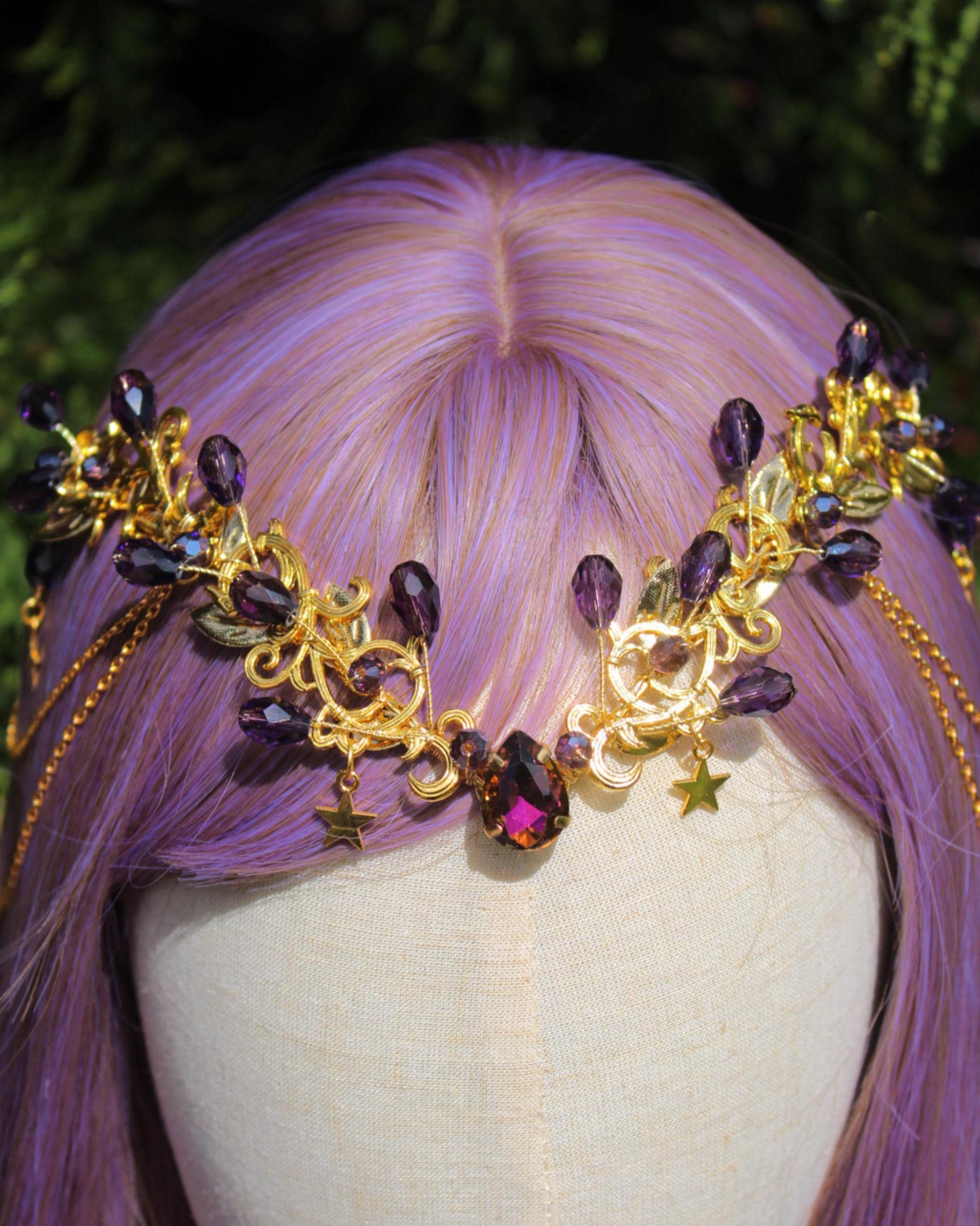 Purple Celestial Fairy Tiara, Elf Headpiece, Fairy Costume  display picture 1