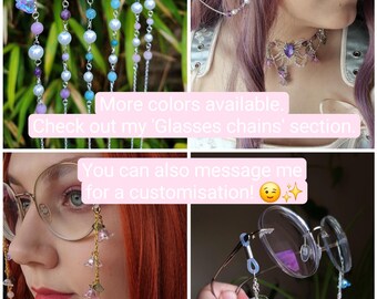 藤の宝石のメガネチェーン、紫の花のメガネチェーン - Etsy 日本