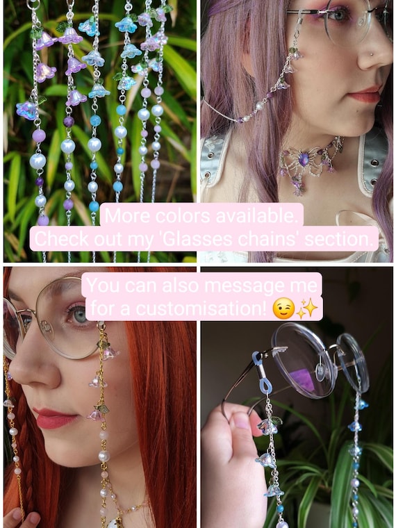 藤の宝石のメガネチェーン、紫の花のメガネチェーン - Etsy 日本