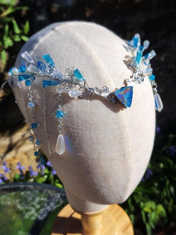 FAIRY PRINCESS COSPLAY CRYSTALS TIARIA VEIL Tinkerbell Tiara, Fairy Crown, Disney Wedding Flower Girl or  main image 4