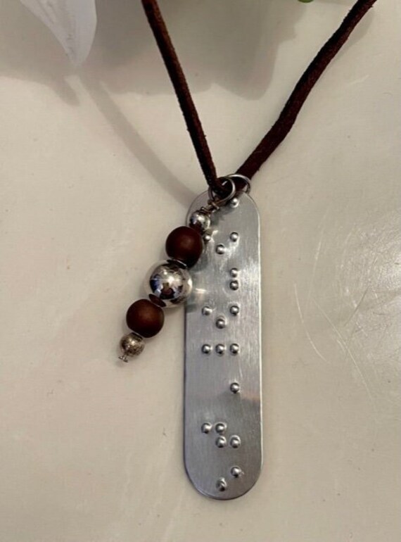 Braille Bar Necklace | Universal Love | Braille Pendant | Arabic Pendant | Urdu Pendant | Necklace for Women and Men | Gift Necklace