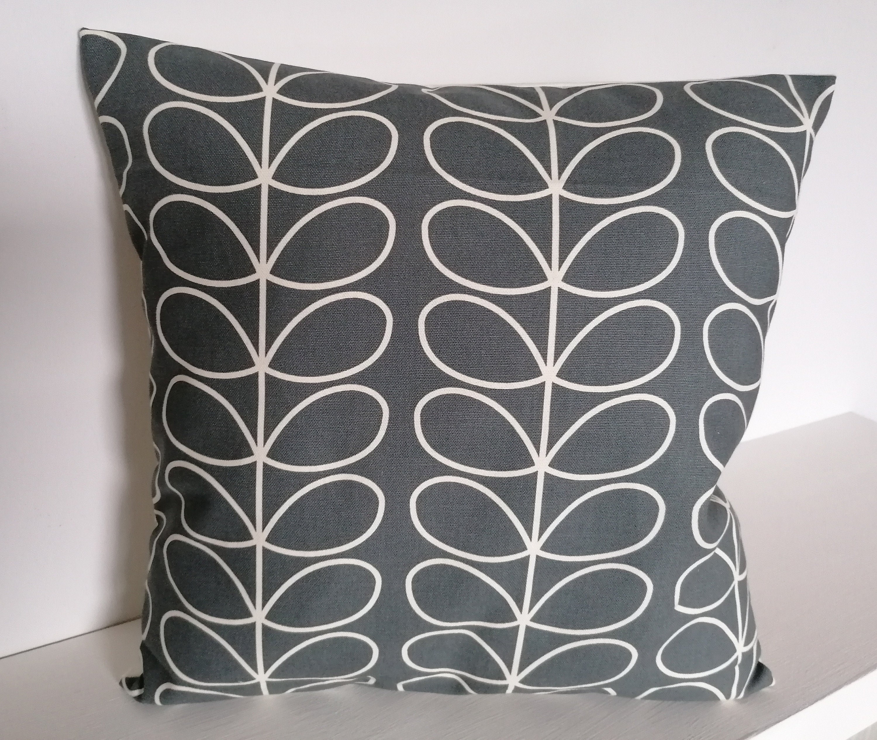 New handmade Cushion Cover Orla Kiely Linear Stem Cool Grey Etsy