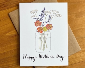 Floral Mother’s Day Card | Wildflower Greeting Card | Botanical Mother’s Day Art | Wildflower Bouquet Mother’s Day Card | 2023 Cards