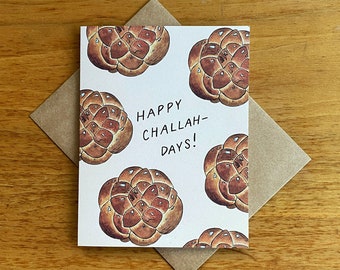 Hanukkah Greeting Card | Challah Card | Foodie Cards | Baking Greeting Card | Cute Challah Cards | Jewish Greeting Card | Happy Holiday Card
