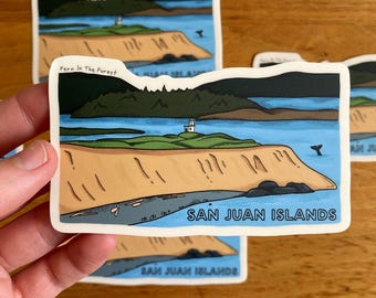 San Juan Island National Historical Park Stickers | 3.8” x 2.25” | Washington Art Sticker | SJI Sticker | San Juan Stickers | Laptop Sticker