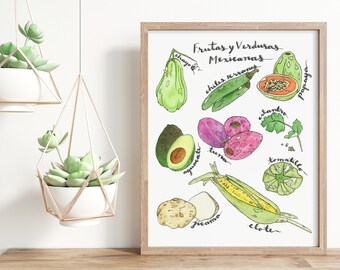 Watercolor Food Print | 8" x 10" Art Print | Kitchen Culinary Painting | Mexican Cooking Illustration Print | Foodie Gifts | Gifts for Chefs