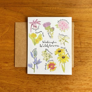 Washington Wildflower Plant Card Floral Washington Greeting Card Botanical Art Nature Cards 2024 Card Everyday Greeting Cards image 3