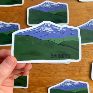Mount Rainier National Park Sticker | 3.75” x 2.5” | Washington Sticker | National Park Sticker | Mountain Art Sticker | Laptop Stickers