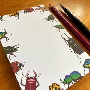 Beetle Notepad Illustrated Bug Notepad Farmer's Market Pads To Do List Pads Beetle Market Notepads Blank Notepads Bug Stationery image 3