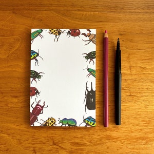 Beetle Notepad Illustrated Bug Notepad Farmer's Market Pads To Do List Pads Beetle Market Notepads Blank Notepads Bug Stationery image 4