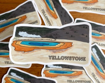 Yellowstone National Park Stickers | 3.75” x 2.25” | Wyoming Stickers | National Park Sticker | Hot Spring Bottle Stickers | Laptop Stickers