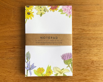 Wildflower Notepad | Illustrated Floral Notepad | Farmer's Market Pad | To Do List Pad | Flower Market Notepad | Blank Notepad