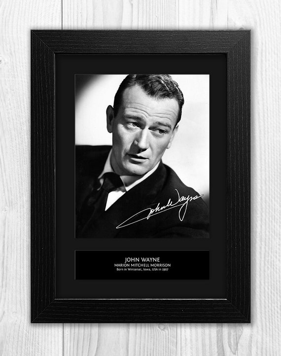 John Wayne 3 Mt Signed Autograph Reion Photo A4 Image 0