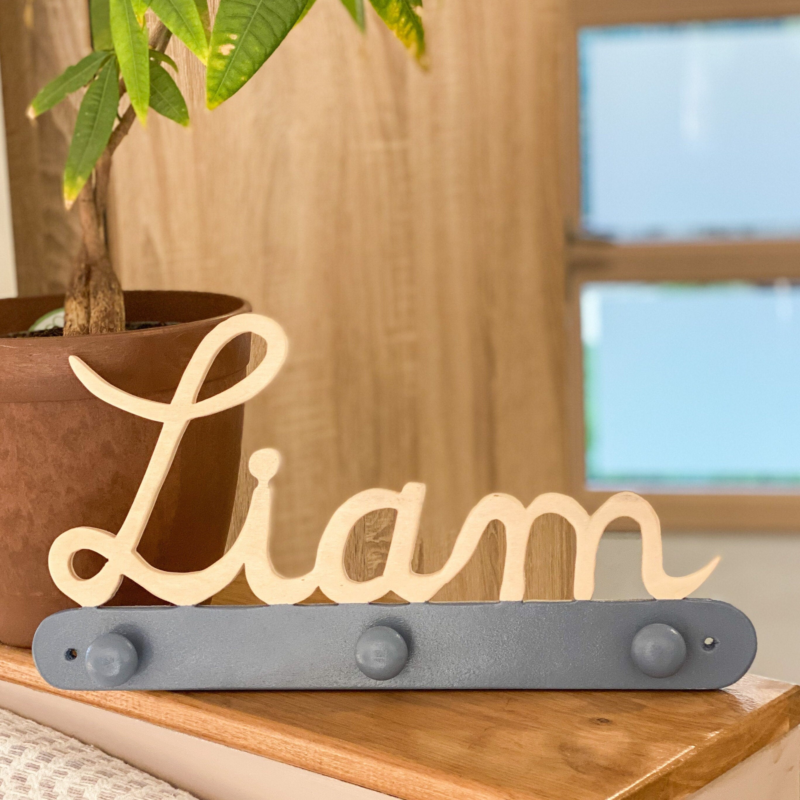 Wooden Name Coat Rack to Hang PM. Original Decoration for a - Etsy ...