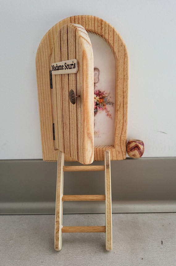 MADERCLIP - Porte Magique Souris Perez En Bois Hêtre - Pour Dents De Lait - Décoration Chambre Enfant