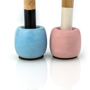 Colorful Concrete Toothbrush Holder Make up Stand Colorful Concrete Pink