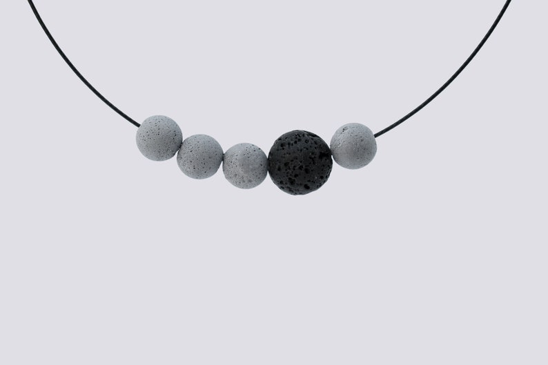 Concrete necklace with natural Lava Rock image 4