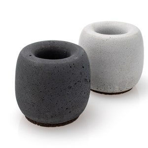 Round Concrete Toothbrush Stand Black White Grey Beton Bestseller Family Set Gift for Couple image 2