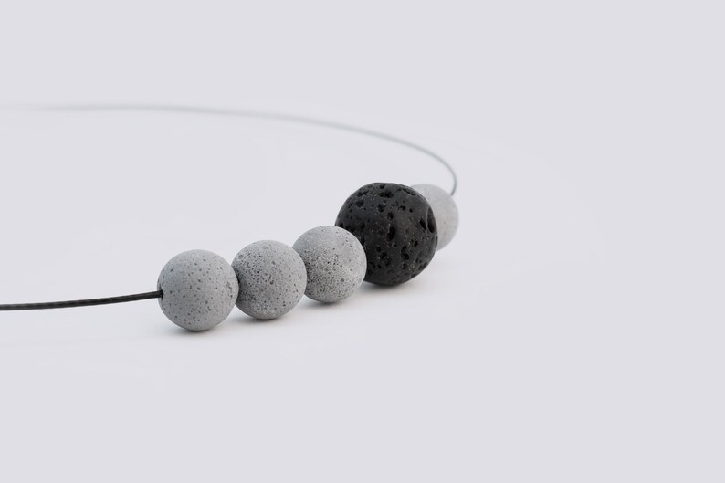 Concrete necklace with natural Lava Rock image 3