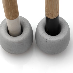 Round Concrete Toothbrush Stand Black White Grey Beton Bestseller Family Set Gift for Couple image 3