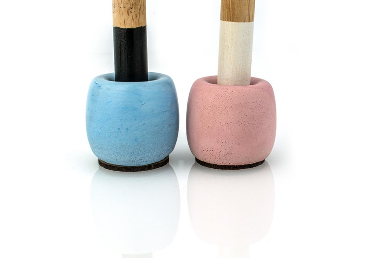 Colorful Concrete Toothbrush Holder Make up Stand Colorful Concrete Pink