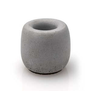 Round Concrete Toothbrush Stand Black White Grey Beton Bestseller Family Set Gift for Couple Natural Gray