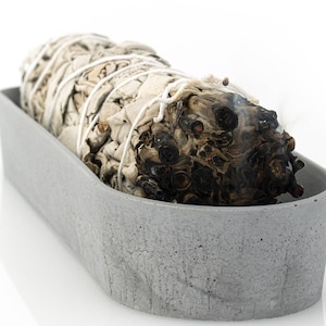Concrete Smudge Holder  | California White Sage Wand | Beton Palo Santo Burner | Crystal Holder