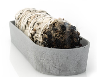 Concrete Smudge Holder  | California White Sage Wand | Beton Palo Santo Burner | Crystal Holder