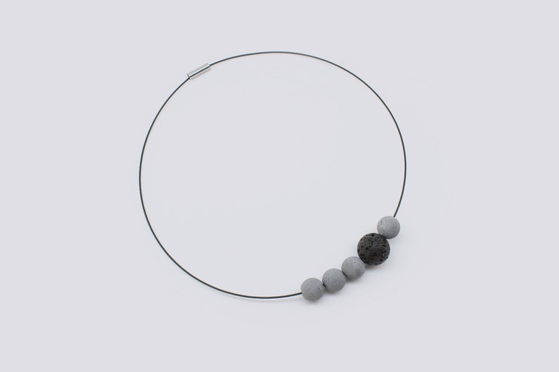 Concrete necklace with natural Lava Rock image 5