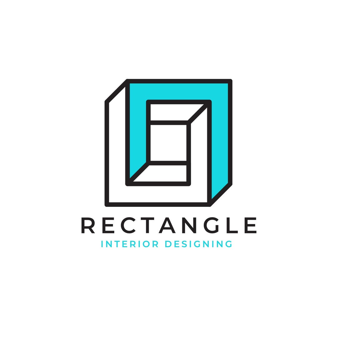Modern Rectangle Interior Design Logo | Geometric Minimalist Branding ...