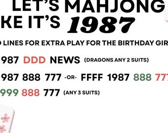 Party Mahjong Lines - Customized for the Birthday Girl