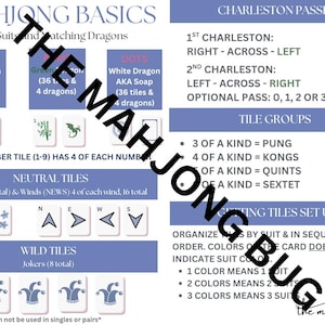 Mahjong Basics- Digital Download - Large Card Size