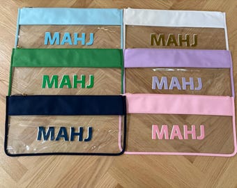 Clear Mahjong Tile Bag - 18" x 9" Zipper Storage **More On Order**