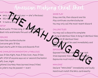 Mahjong One Page Cheat Sheet – do druku – pobierz natychmiast