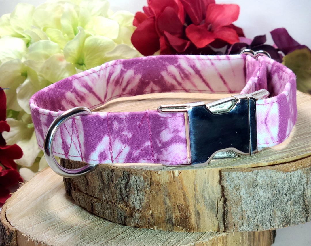Tie Dye Dog Collarpink Dog Collar Dog Collar Dog Harness Etsy
