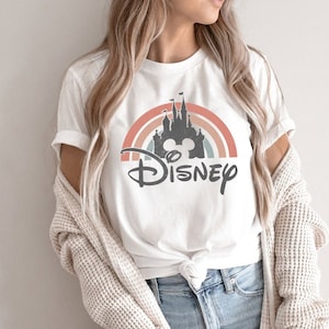 Disney Rainbow Castle Shirt,  Disney Castle Shirt, Disney Family Shirt, Disney Retro Shirt,Disneyworld Shirt, Disneyland Shirt