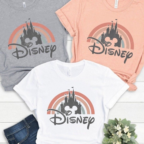 Disney Rainbow Castle Shirt, Disney Castle Shirt, Disney Family Shirt, Disney Retro Shirt,Disneyworld Shirt, Disneyland Shirt
