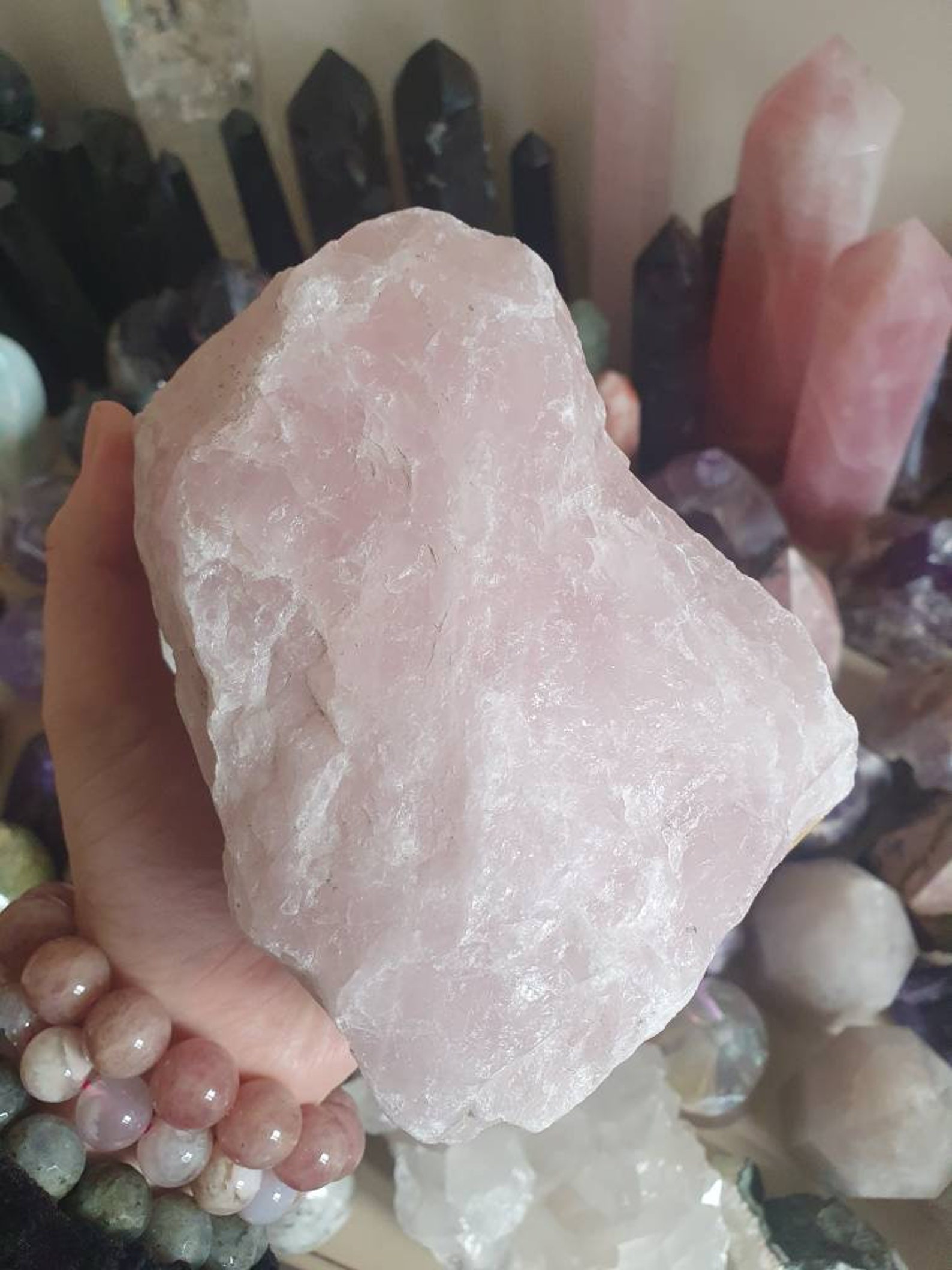 Large raw rough rose quartz chunk 1.8kg crystal healing Etsy