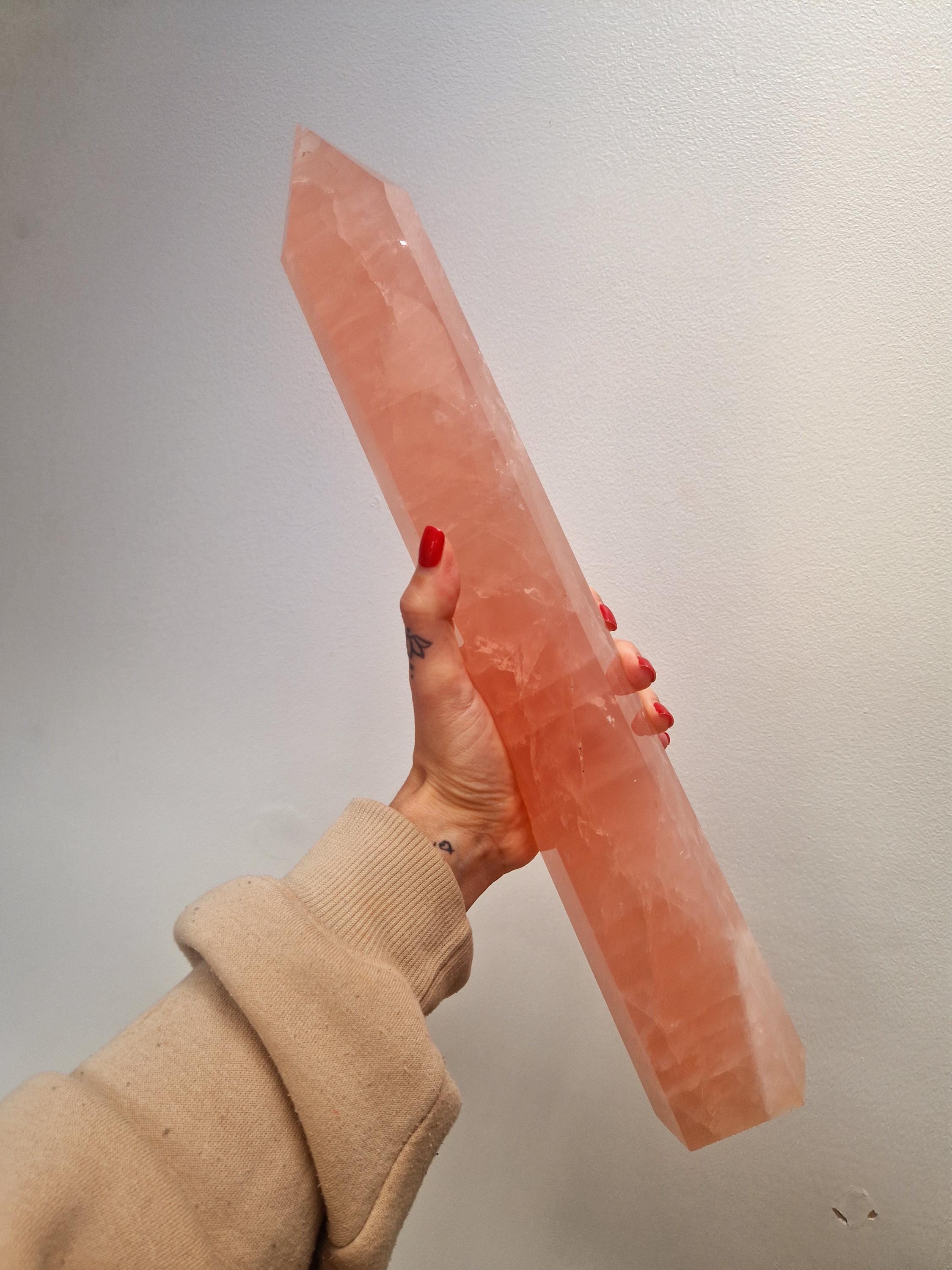 Large Rose Quartz Crystal Tower: Gemmy Love Family Stone - Etsy 日本