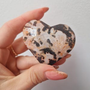 Red Moss agate heart- 50mm carving crystal - beautiful healing crystal - new beginnings