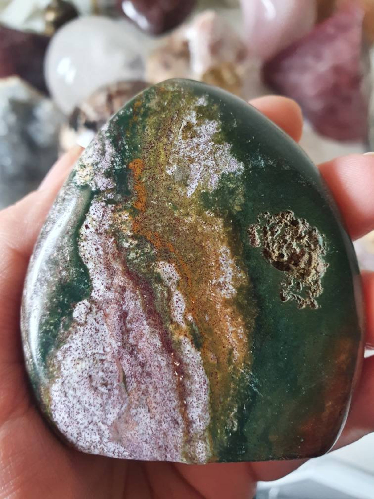 Ocean jasper free form 200g crystal for healing 7080mm tall Etsy