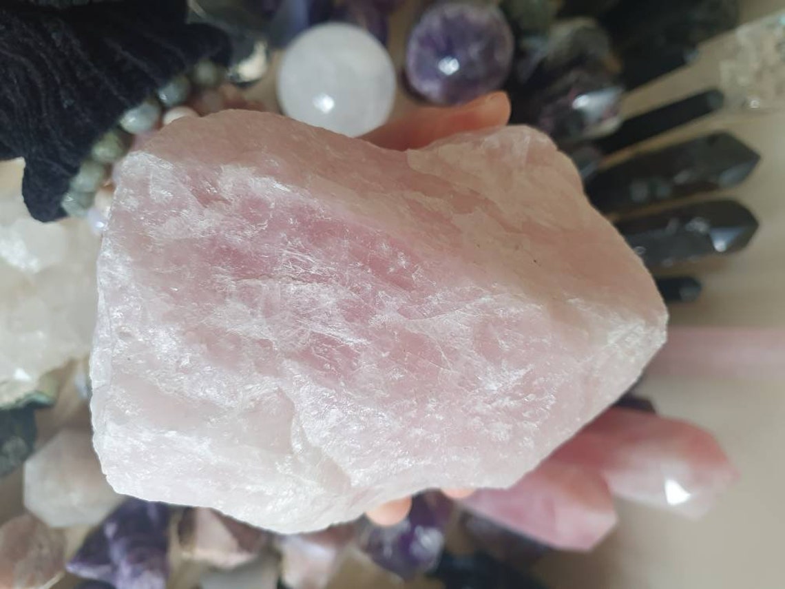 Large raw rough rose quartz chunk 1.8kg crystal healing Etsy